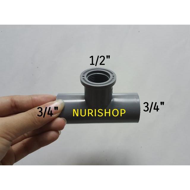 Tee drat dalam1/2 x 3/4 inch T drat dalam faucet tee 1/2" x 3/4" Jaya