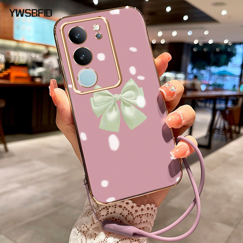 YWSBFID Casing Hp Untuk VIVO V29 5G V29 Pro 5G V27 5G V27 Pro 5G V27E Case HP Casing pola dasi busur