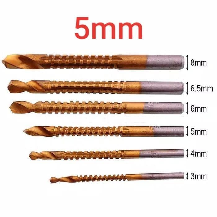 5mm Mata Bor Gergaji. HSS Drill Saw Titanium Coated High Quality