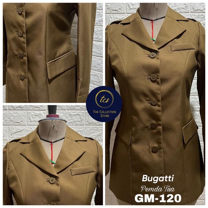 BUGATTI SERAGAM PNS, DINAS WANITA BLAZER PEMDA COKLAT CELANA PANJANG