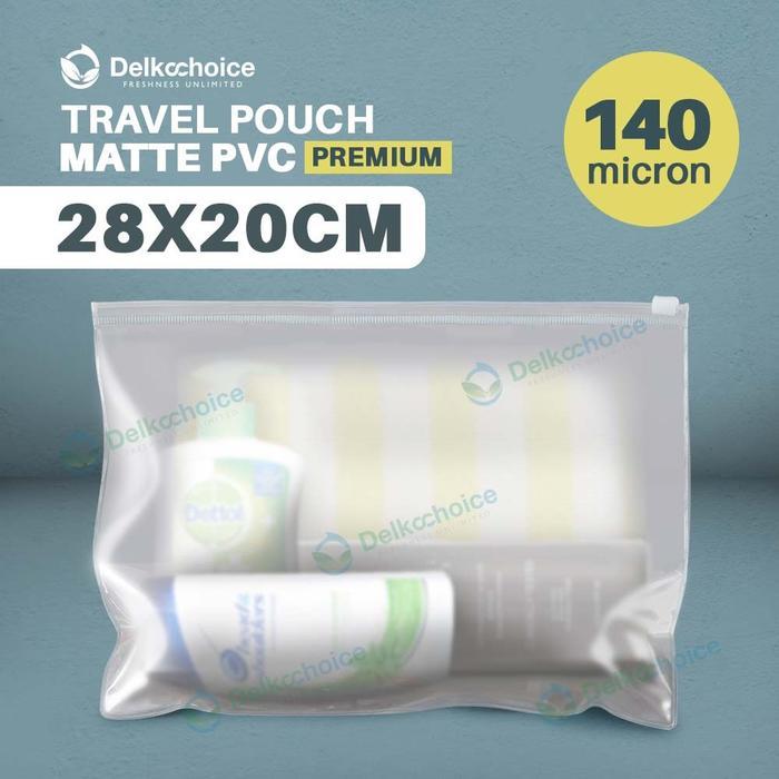 TAS TRAVEL TRAVEL POUCH PVC PREMIUM ORGANIZER POLOS ZIPPER BAG KOSMETIK 20X14 PRAKTIS DAN RINGKAS