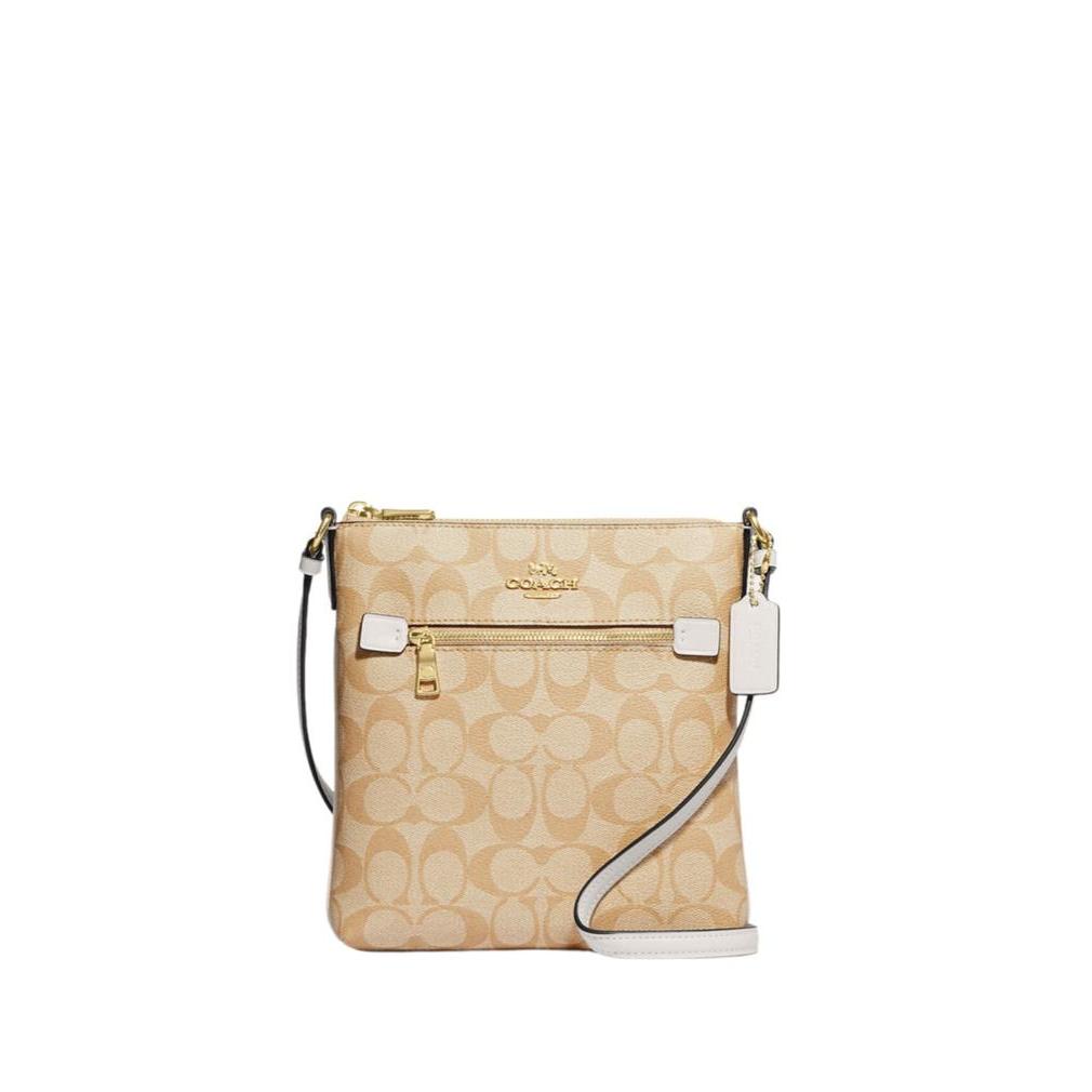 TERLARIS COACH Mini Rowan File Bag In Signature Canvas Light Khaki Chalk READY STOCK