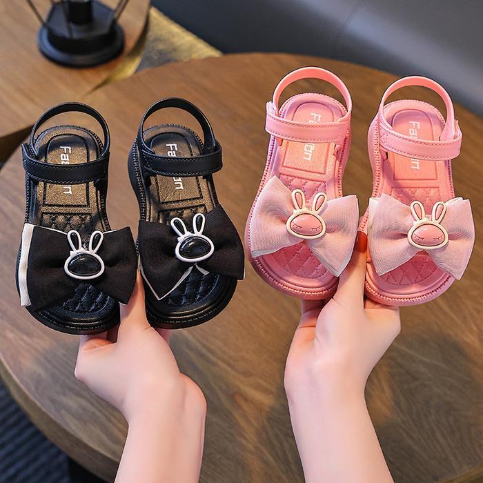 Calbi - 1988+3 Import Sandal Anak Perempuan Sandal Pesta Pita Kelinci Fashion Flat Lembut Termurah