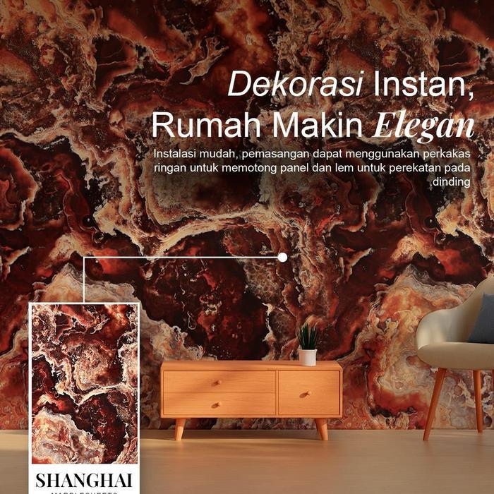 Mevvah Marble Series Wall Panel Motif Shanghai - Wall Panel Dinding