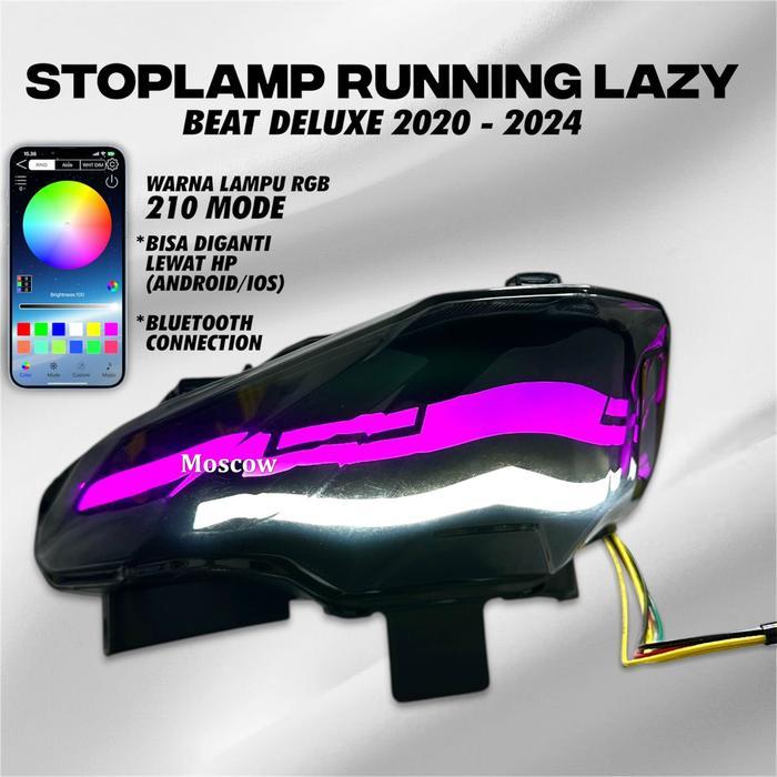 LAMPU STOP BELAKANG MODEL CUSTOM LAZY RGB 210 MODE COLOUR BY APK IOS ANDROID WARNA WARNI STOPLAMP