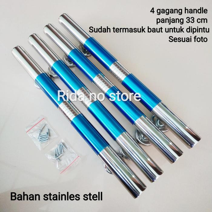 Best Seller Paket 4 Handle Pegangan Pintu Rumah Minimalis 33 Cm Gagang 2 Pintu Hendle Stainles