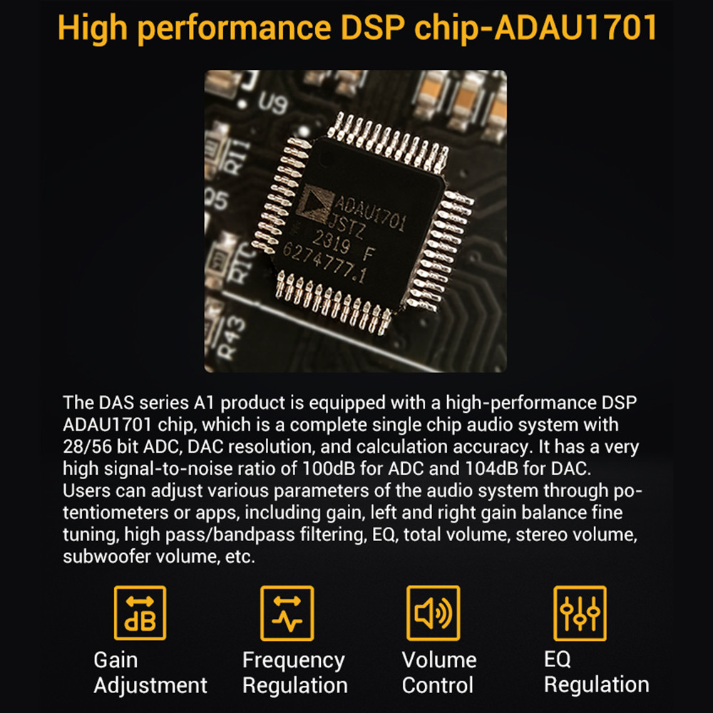 DC15~36V DSP Amplifier Module ADAU1701 Chip High Performance Audio Amplifier Module APP Control