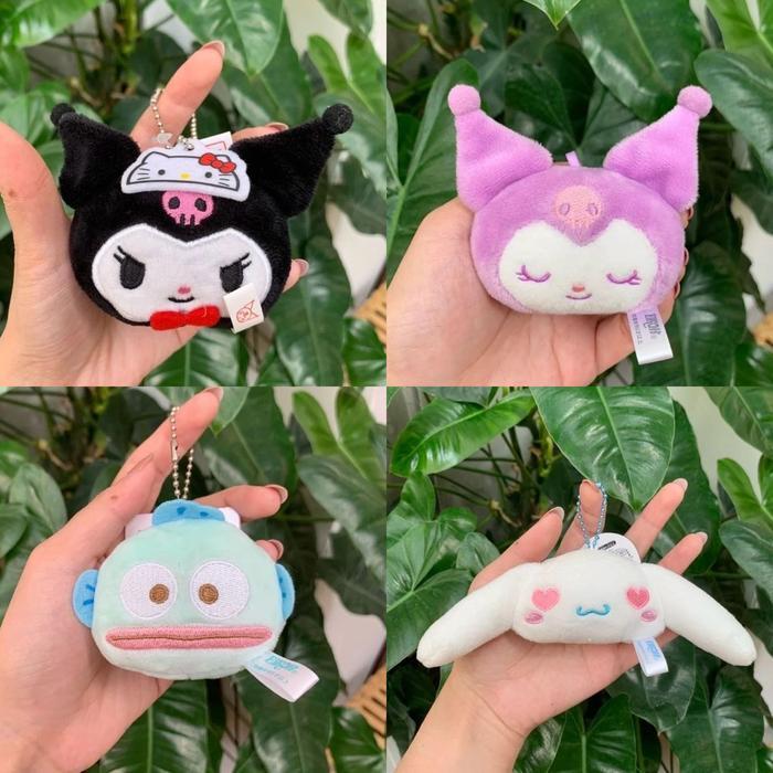 Hot Sale Gantungan Boneka Ganci Kepala Cinamorol Kuromi Melody Pochacco Daiso Jepang Marron Cream
