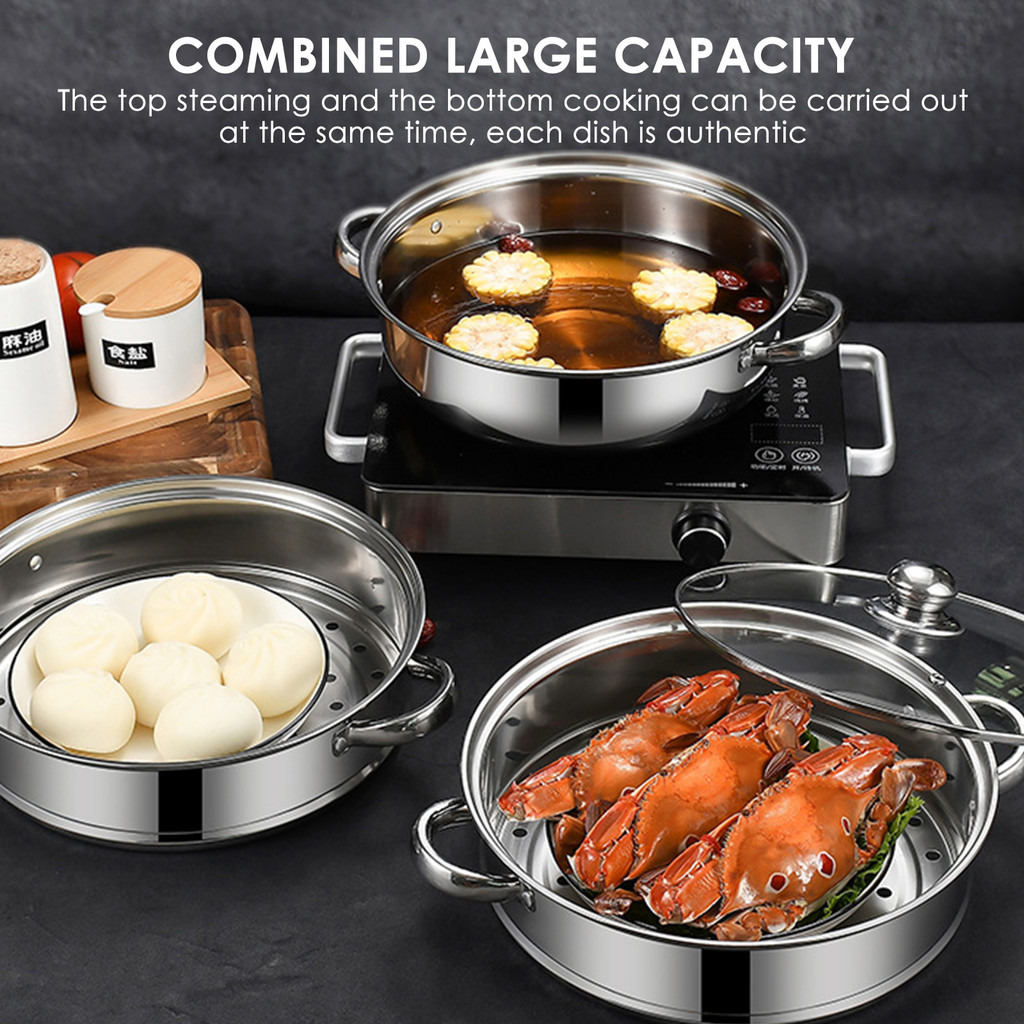 Stainless Steel Double Boiler 28 Cm/11 Inch Kitchen Cookware Stainless Steel Cookware Stock Pot