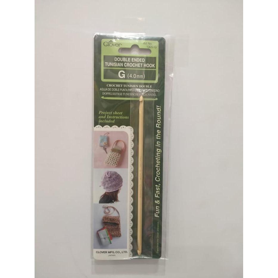 Jarum Rajut Clover 1305 / G Double Ended Tunisian Crochet Hook 4.0 Mm