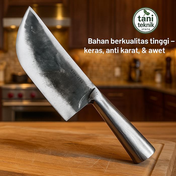 Pisau Dapur Baja Per Asli Super Tajam Tani Teknik Golok Daging Cacah Tulang