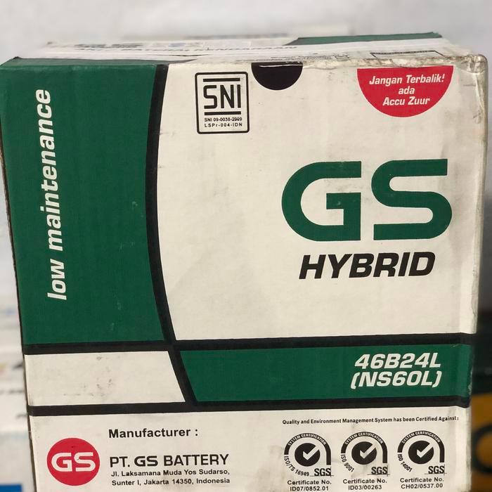 Aki Gs Astra Ns60L Hybrid 45Ah