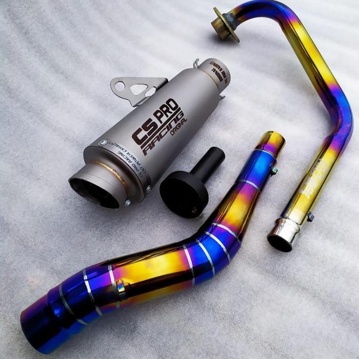 100% Ori, Knalpot Racing Cs Pro Original Titan Sanblash Bluemoon For Vixion Old/New Satria Fu Cb150R