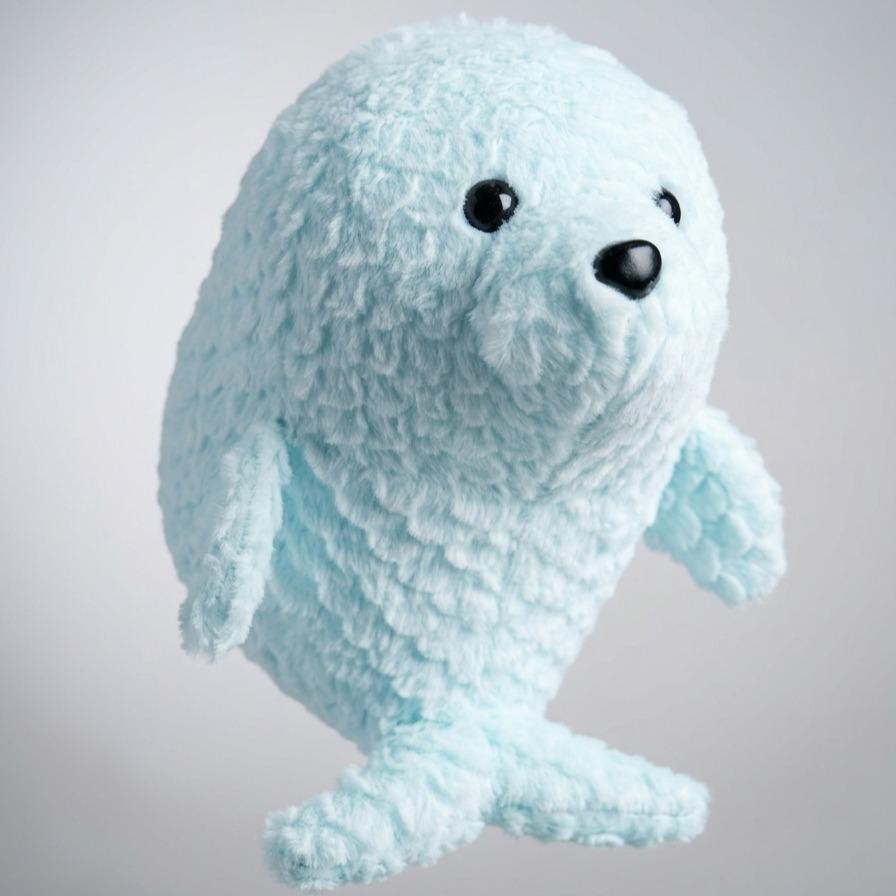 A232 Blueberry Seal Plushie - Boneka Anjing Laut Biru Pastel Lembut