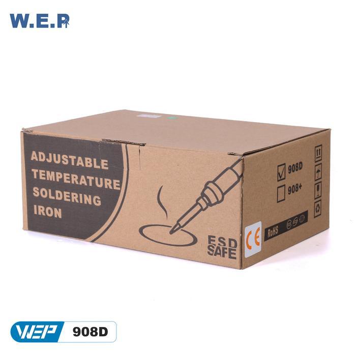 Wep 908D Led Digital Display Stasiun Solder Besi Solder + Dudukan Busa