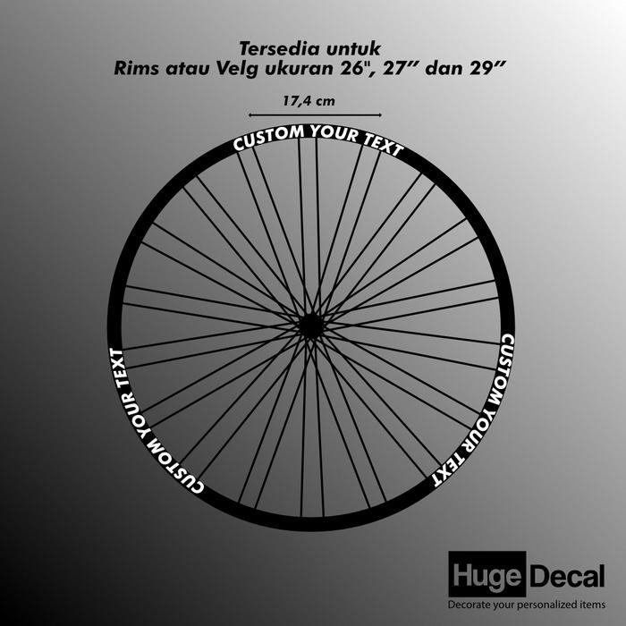 Cutting Stiker Custom Tulisan Velg Rims Sepeda Mtb 26" 27,5" 29"