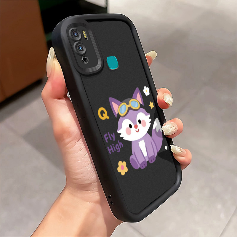 Casing Hp Infinix Hot 11 Play Hot 10 Play Hot 9 Play Hot 10 Case Rubah kecil kartun Kasing silikon C