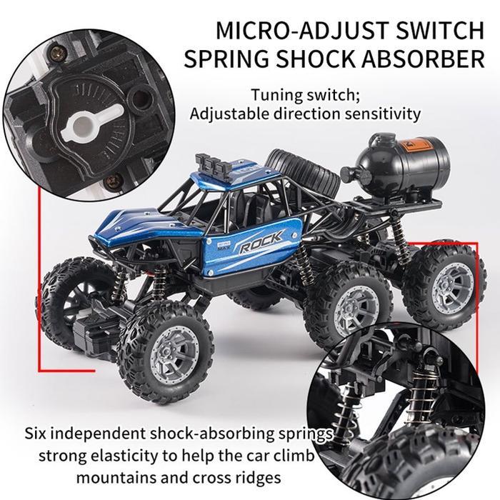 PIKYO Mobil Remote Contro 4WD Alloy Off-Road Car Mainan Rock Crawler 6 Roda Mainan Rock Crawler 6
