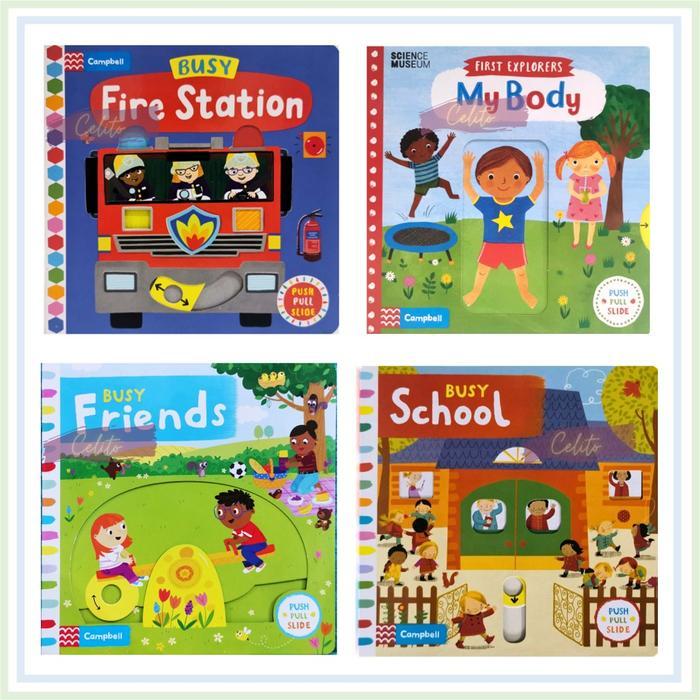 [Celito] Campbell Busy Book Push Pull Slide / Campbell Hard Cover / Buku Campbell Anak