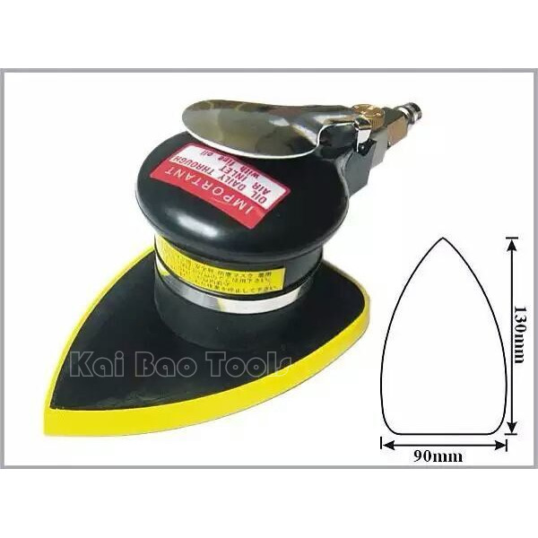 Delta Sander Udara Pneumatik 130X90Mm dengan Bantalan Pengamplasan Segitiga NON-VACUUM ORBIT 3Mm Air