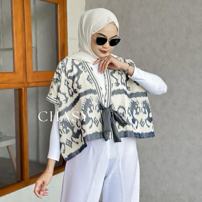Chasy Cecilia Outer Pita Tenun Etnik Cardigan Bolero Atasan Original Batik Unik Wanita Pasti Promo