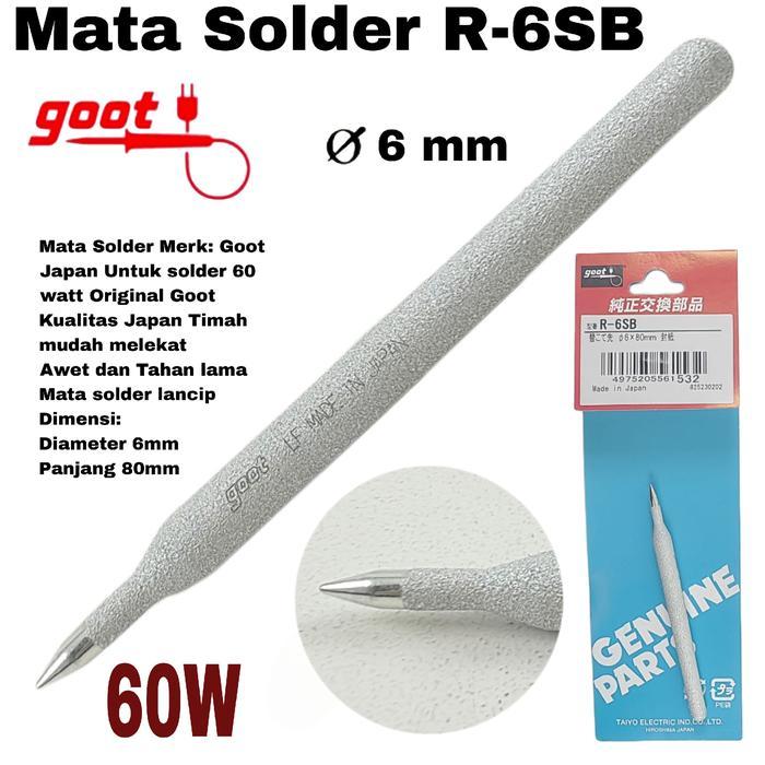Mata Solder Goot 60 Watt Solder Tip Runcing Original Japan R6Sb