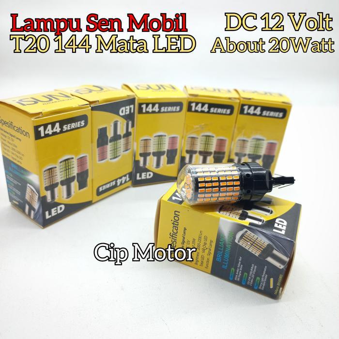 LAMPU LED T20 144 MATA LAMPU SEN MOBIL REM MOBIL KUNING MERAH