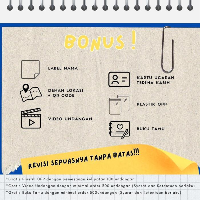 JTTOP" 50 PCS [UJ UNDANGAN] HC HORIZONTAL LIPAT DUA UNDANGAN PERNIKAHAN BC GRAMATUR 160 SURAT UNIK