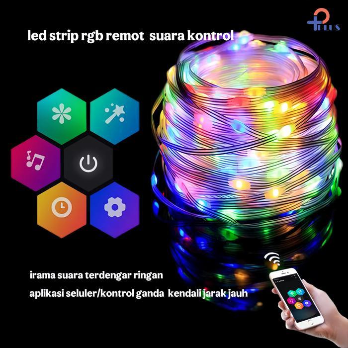 PROMO Lampu Led Strip Hias 5Meter/10Meter Full Dekorasi bluetooth Lampu Natal Remot Lampu LED Strip