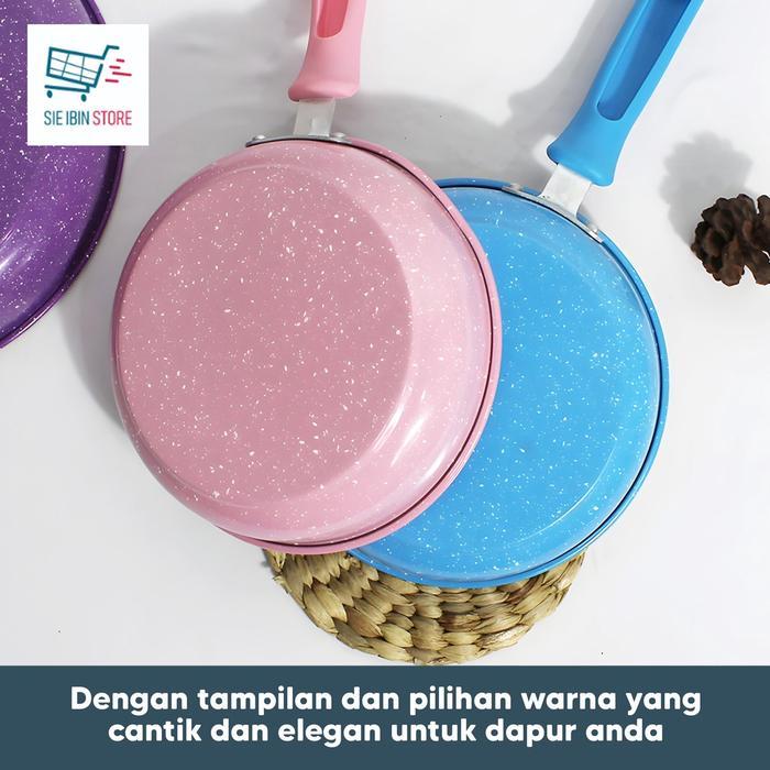 Panci Teflon Frypan Marble Enamel / Teflon Frypan Marble Berwarna / Teflon Frypan Enamel Anti