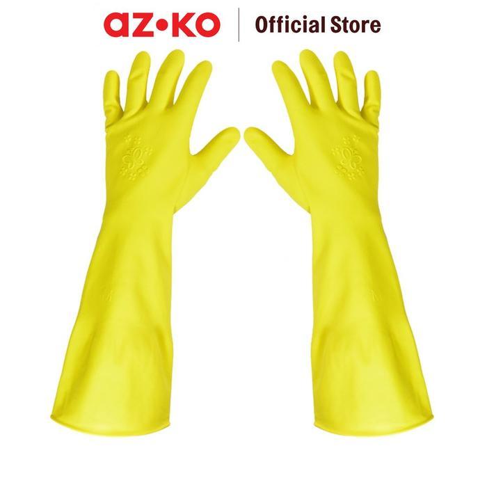 DURAGLOVE SARUNG TANGAN PANJANG LATEX BUTTERFLY UKURAN M - KUNING