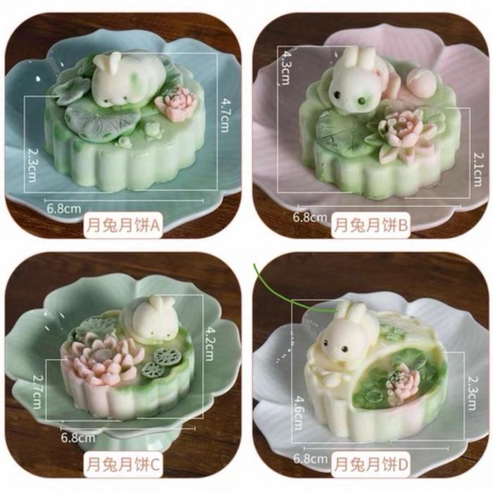 Silicone Mooncake 3D Rabbit Silikon Kelinci Lucu Utk Puding, Agar2, Cetakan Jelly