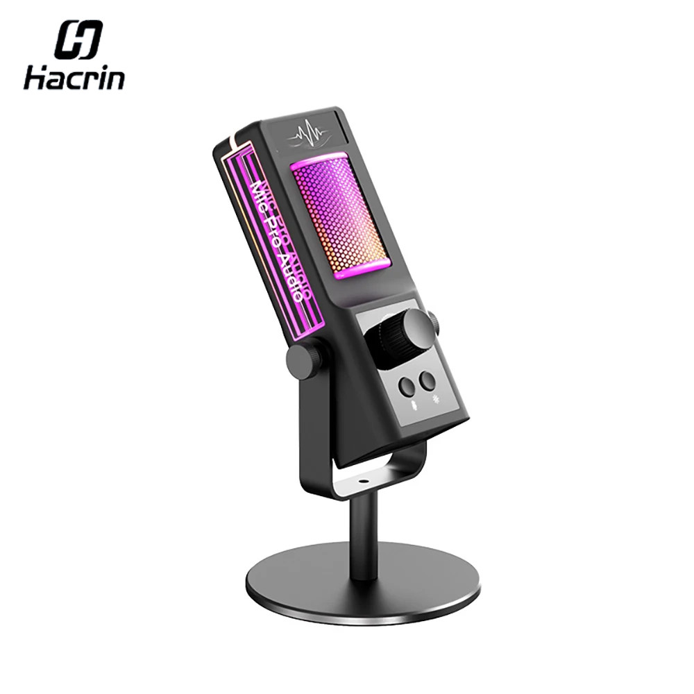 USB Microphone RGB Recording Condensador Microphone for Podcast Recording Studio Streaming Laptop