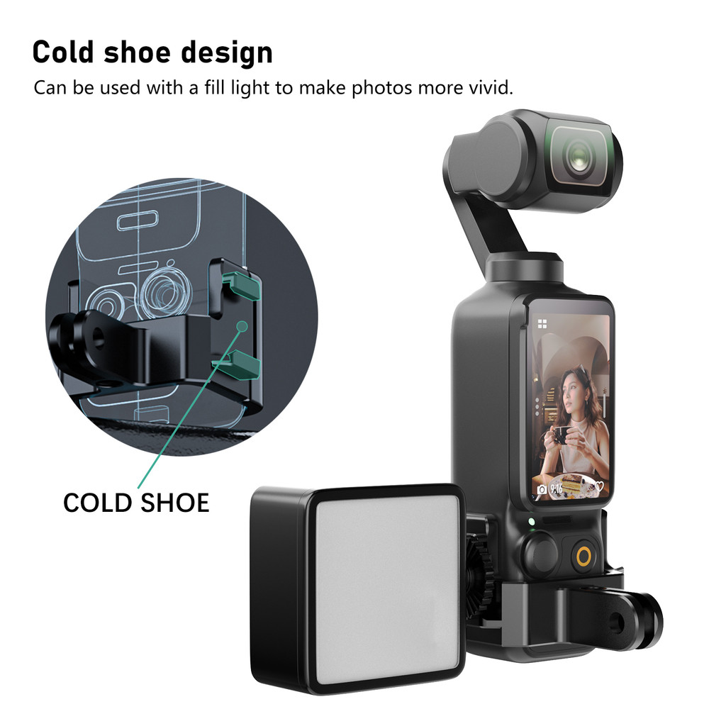 For Pocket3 Aluminum Alloy Quick Release Protective Frame Cold Shoe Quick Release Mount for DJI Osmo