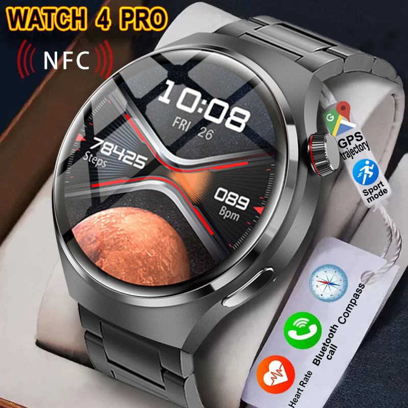 2025 New Watch 4 Pro Man Woman Gps Smart Watch Bluetooth Call Heart Rate 100+ Sports Heart Rate