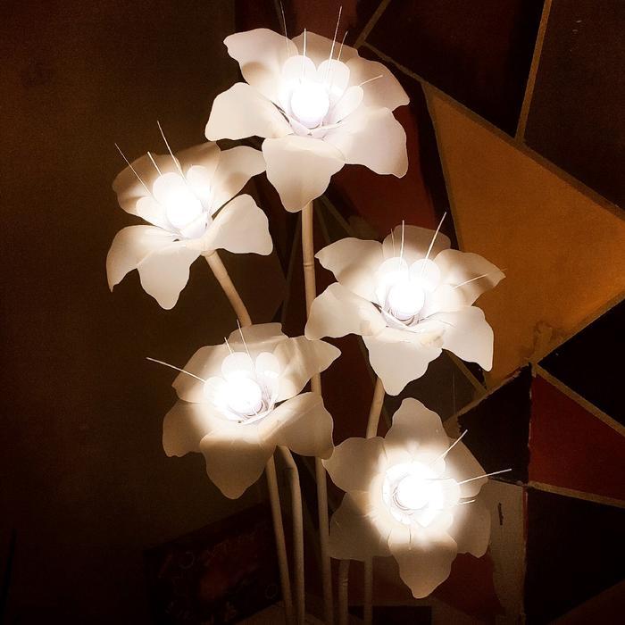 Standing Bunga Lampu KERITING Kelopak Mawar Pernikahan