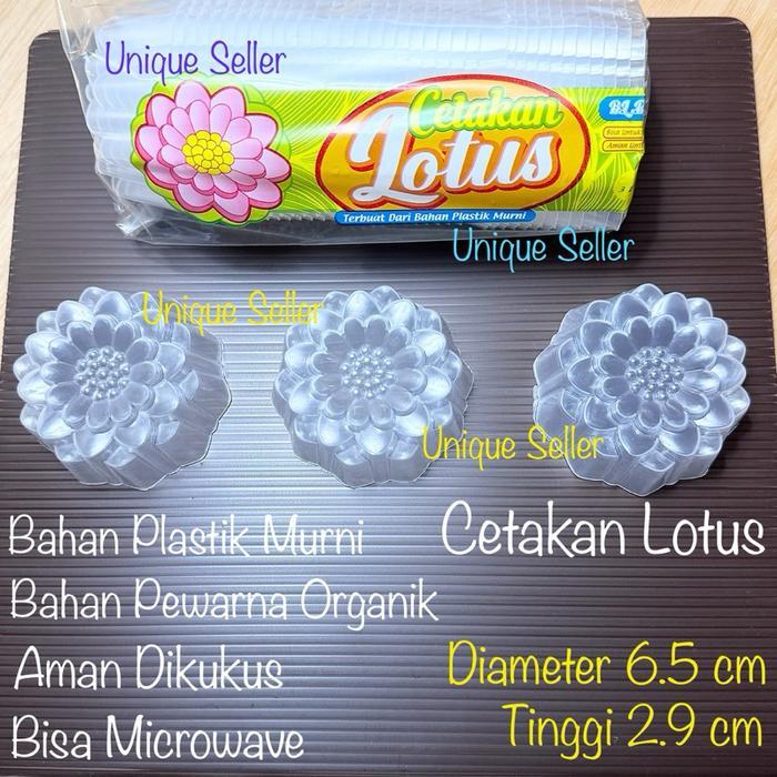 [Isi12] Cetakan Kue Lotus 6.5 cm Plastik isi 3 Lusin / Cetakan Bunga Lotus / Cetakan Puding Lotus