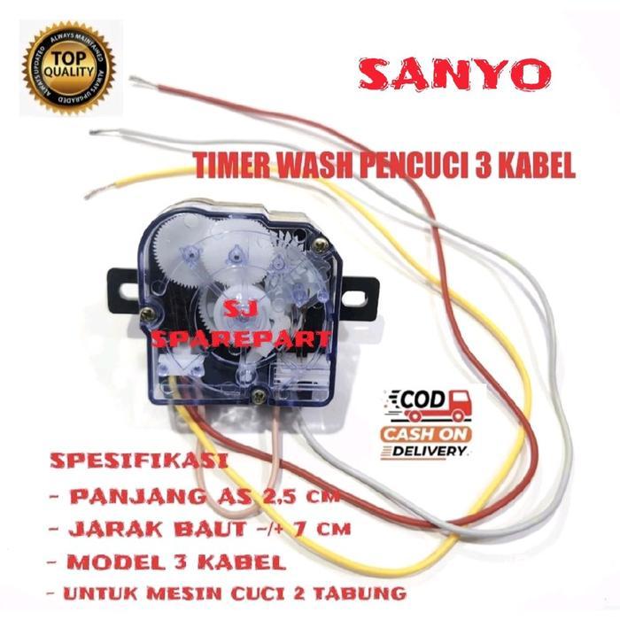 TIMER WASH MESIN CUCI SANYO 2 TABUNG 3 KABEL / TIMER MESIN CUCI SANYO