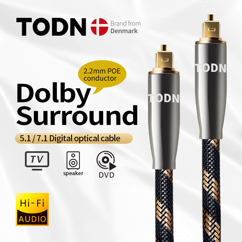 TODN Digital Optical Audio Toslink Cable Hi-end Fiber Optic Audio Cable for HIFI Video DVD TV DTS Do