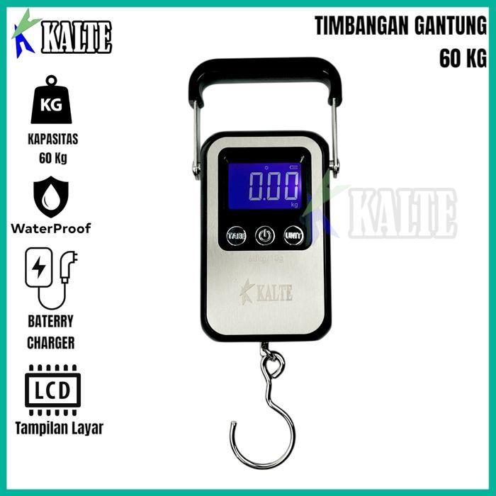 Timbangan Gantung 60Kg Portabel, Timbangan Digital Gantung 60Kg