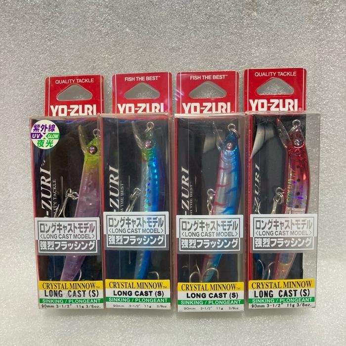 Umpan lure casting Yozuri crystal minnow long cast 90mm 11g type sinking