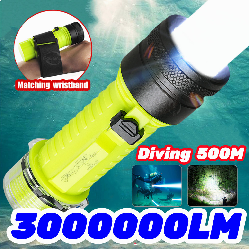 New IPX8 Professional Diving Flashlight XHP90 LED Diving USB Rechargeable Scuba Light Essential For