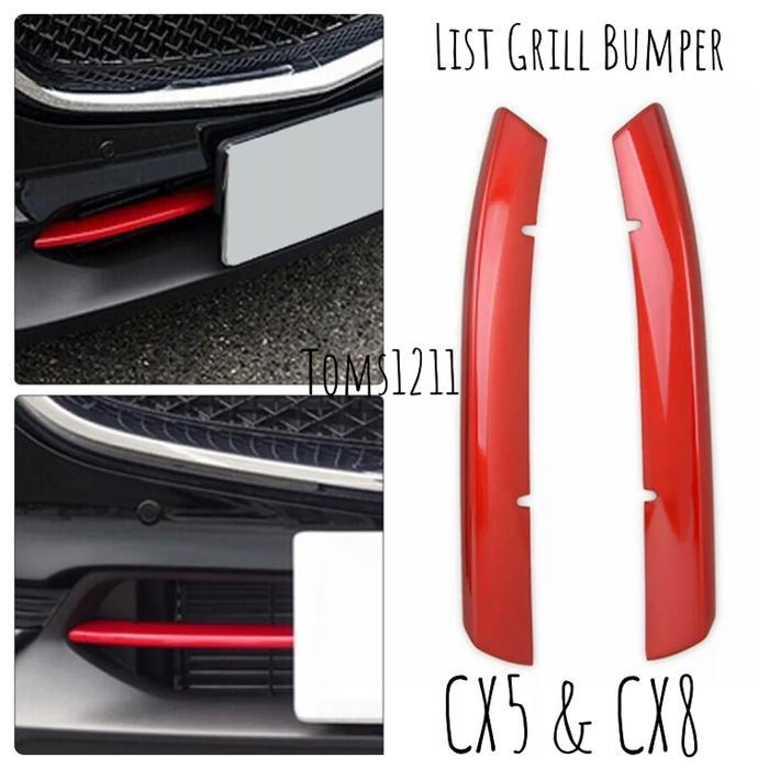 List Cover Grill Bumper Depan Merah Mazda CX5 CX8 2018 2019 2020 2021