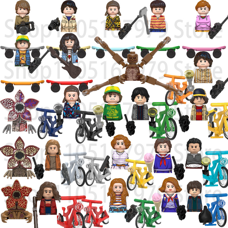 The Horror Tv Dustin Mike Lucas Will Eleven Demogorgon El Building Enlighten Bricks Toys For