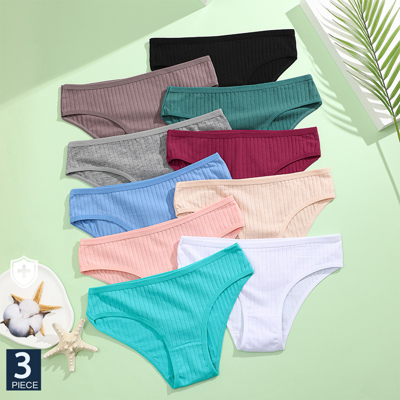 Finetoo 3Pcs/Set Cotton Panties Women Underwear Lingerie Panty Female Lingerie Briefs Panty