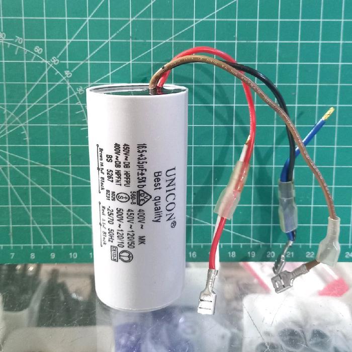 Kapasitor / Capasitor Double (16.5+13.5Uf - 450Vac)