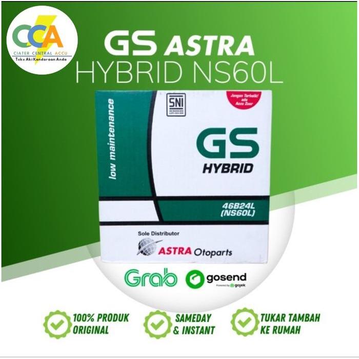 Aki Mobil Suzuki Ertiga Gs Hybrid Ns60L Accu Gs Astra 46B24L (45Ah)