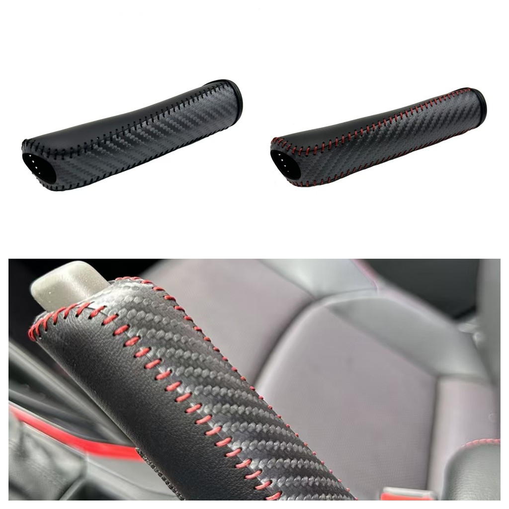 Carbon Fiber Leather Gears Handbrake Cover for Honda CR-V CRV Civic 2012 2013 2014 2015 2016