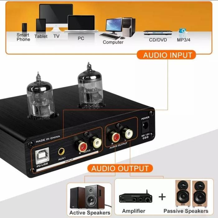 FX-AUDIO Tube-06 Vacuum Pre-Amplifier HiFi Audio Tube 6N3 with USB-DAC