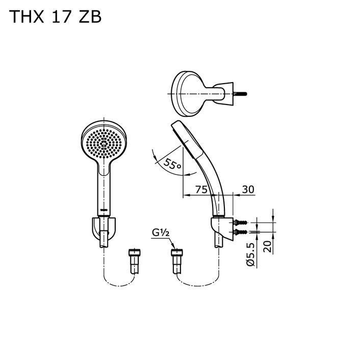 Hand Shower Toto THX17ZB / Hand Shower Toto THX 17 ZB